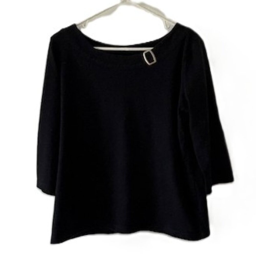 Kim Rogers Black Top with 3/4 Sleeves